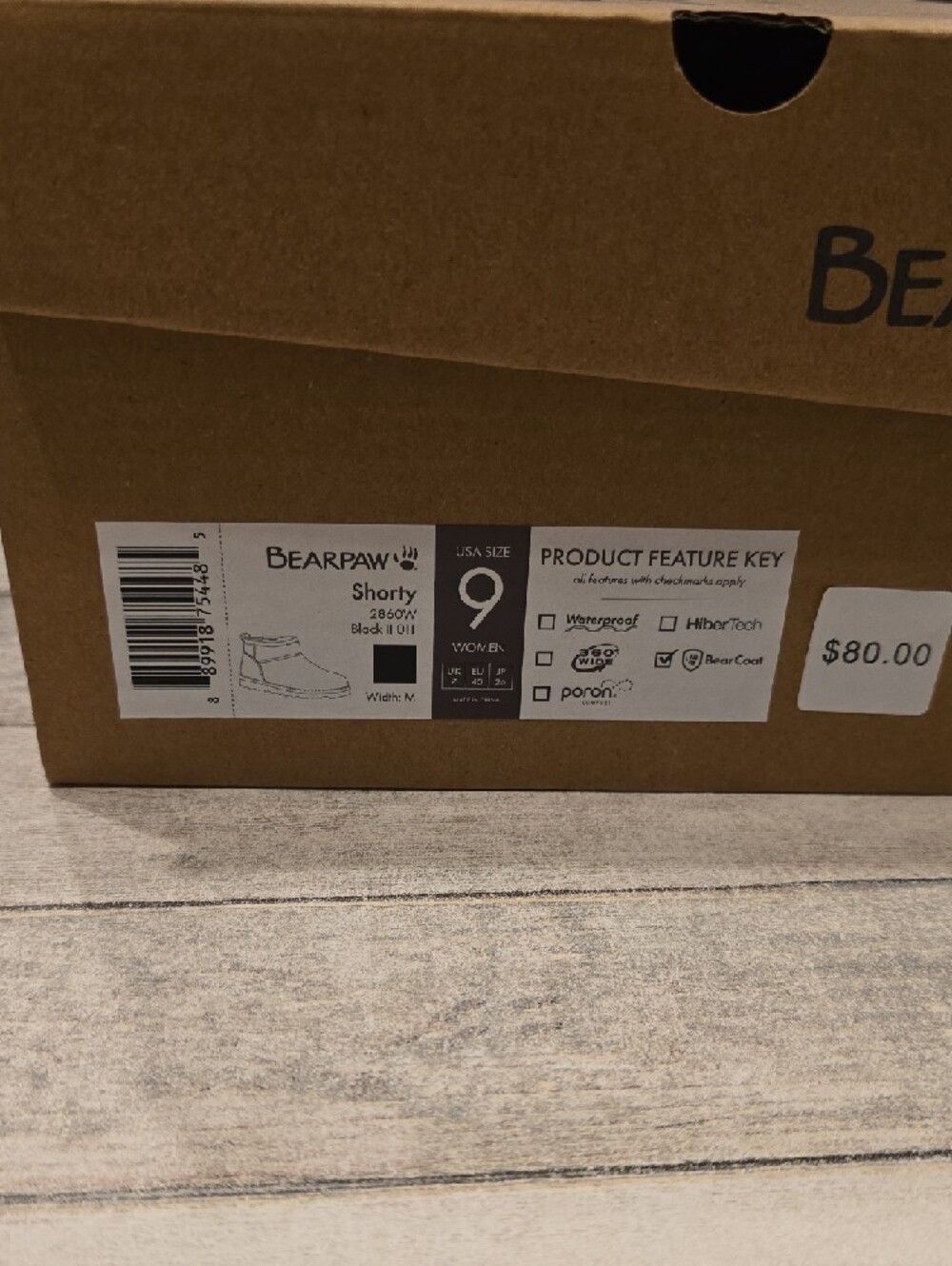 BearPaw Shorty Womens Black Suede Short Winter Boots Size 9 - Picture 8 of 8